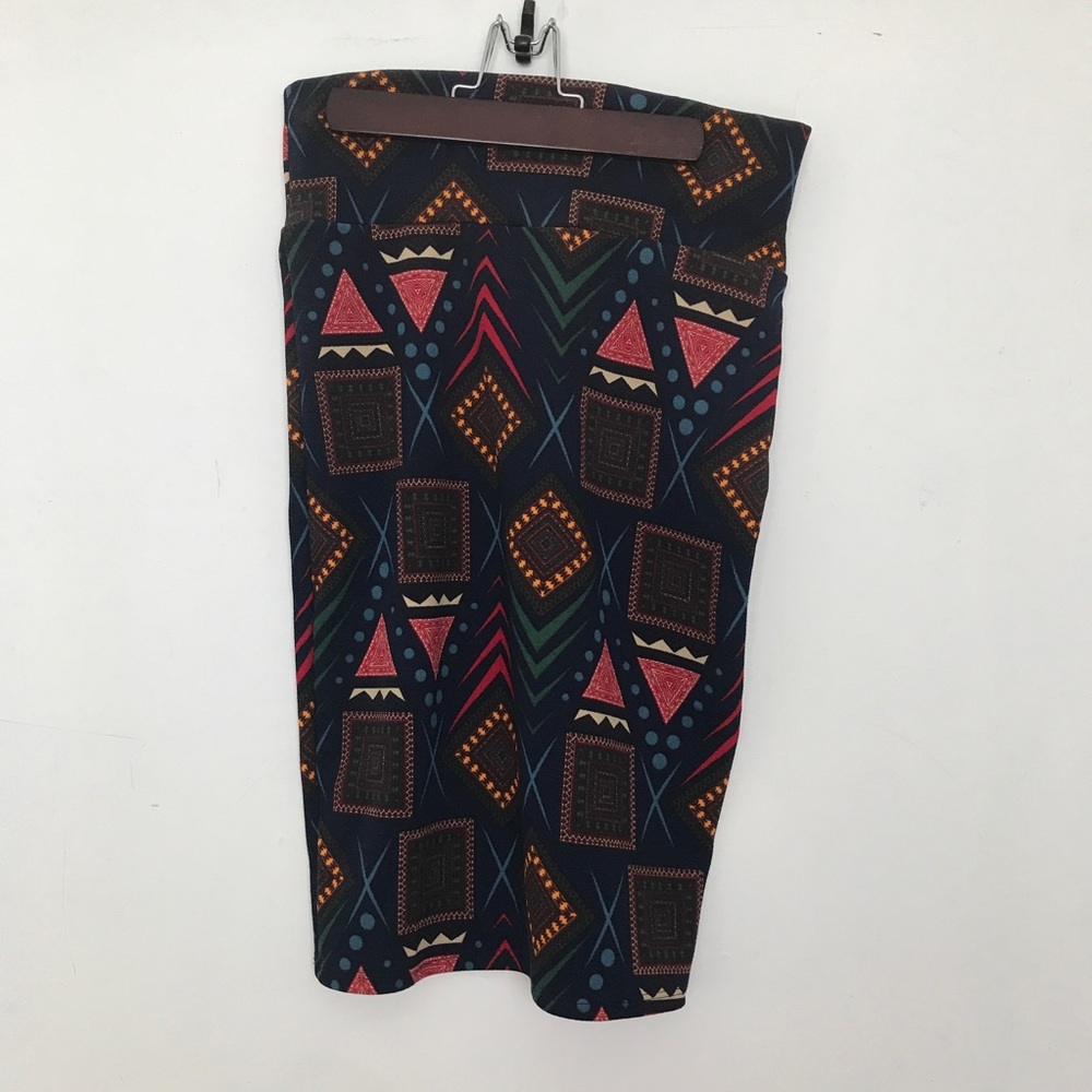 Lularoe Cassie XS fun Aztec pattern, navy blue